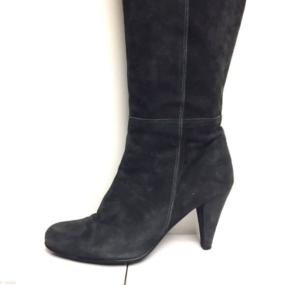 VERA Pells Suede Italian Knee High Heeled Boots Grey 38 - Picture 7 of 8